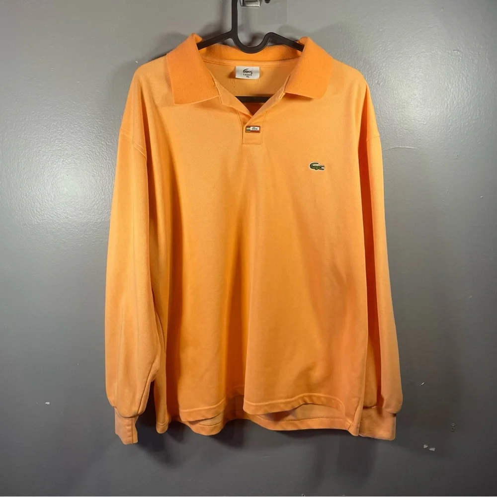 Lacoste Long Sleeve Polo Shirt Orange‎ XL - Picture 2 of 7